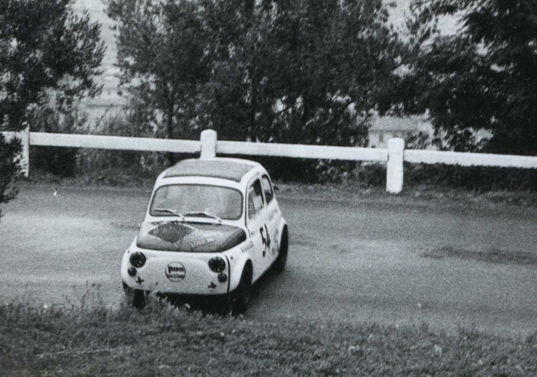 1968 Costantini Franco in difficoltà con la Fiat Abarth 595 cat.Turismo